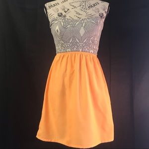 ROXY Babydoll Strapless Tangerine Orange Top Med